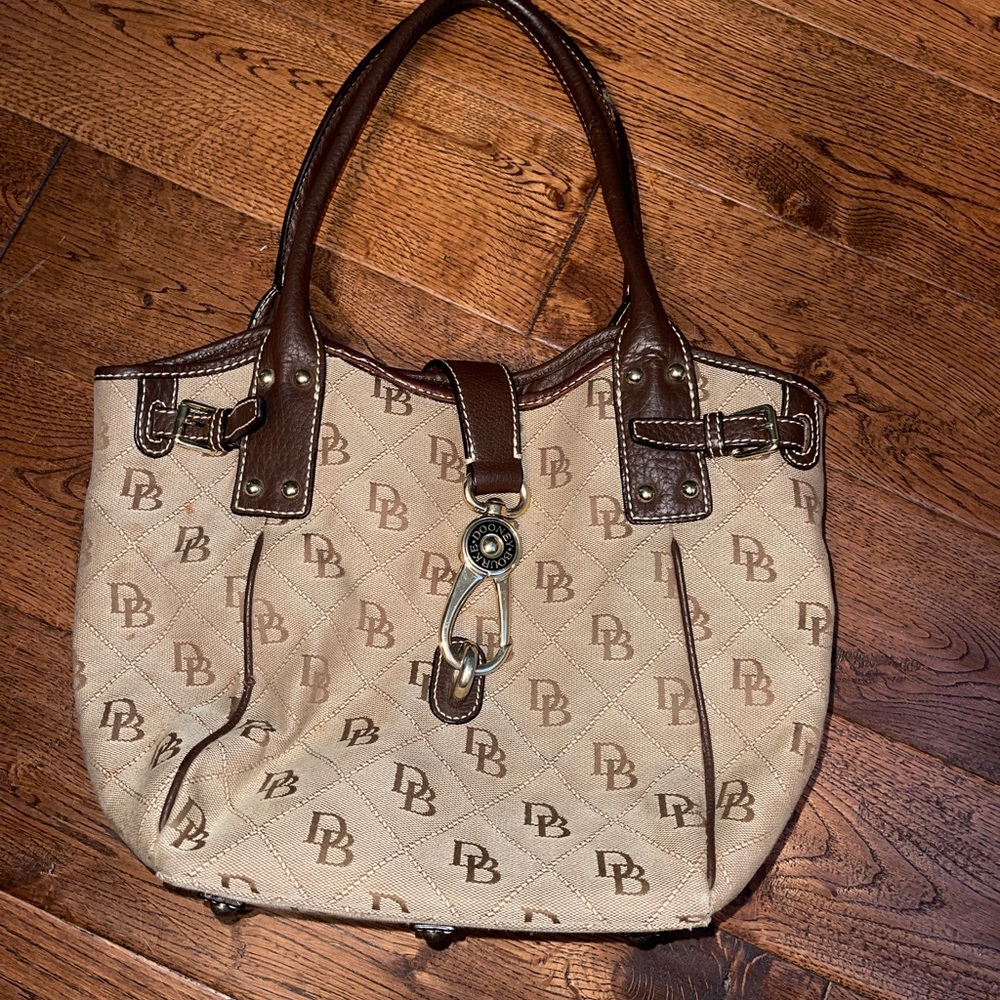 Woman DOONEY & BOURKE Brown Logo Top Handle Shoulder Bag Purse Made In USA